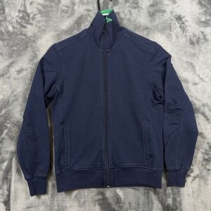 Ralph Lauren Golf Track Jacket Womens Small Navy Blue Full Zip Mock Neck Striped